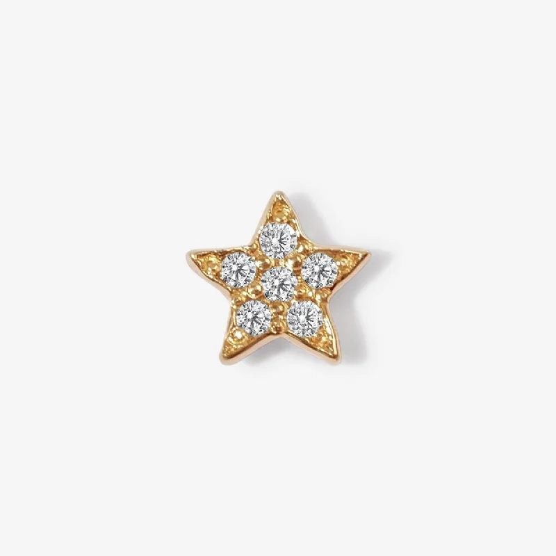 Elegant Gold Earrings-Pepper star duo piercing