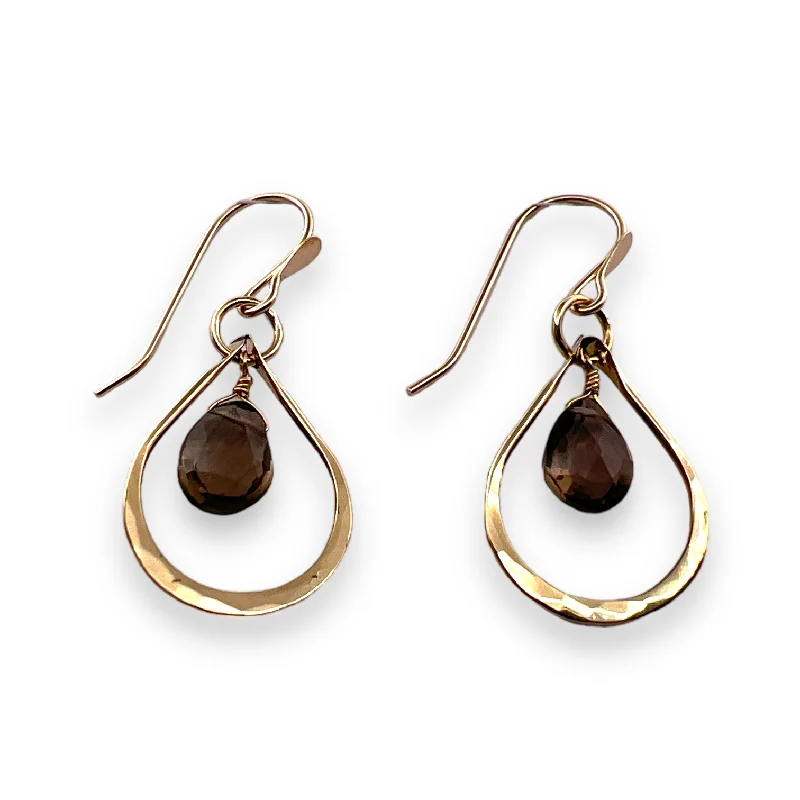 Simple Gold Earrings-2342 - Stone Drop Earrings