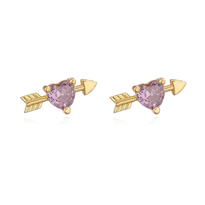 Golden Purple Diamond Love 1 Pair