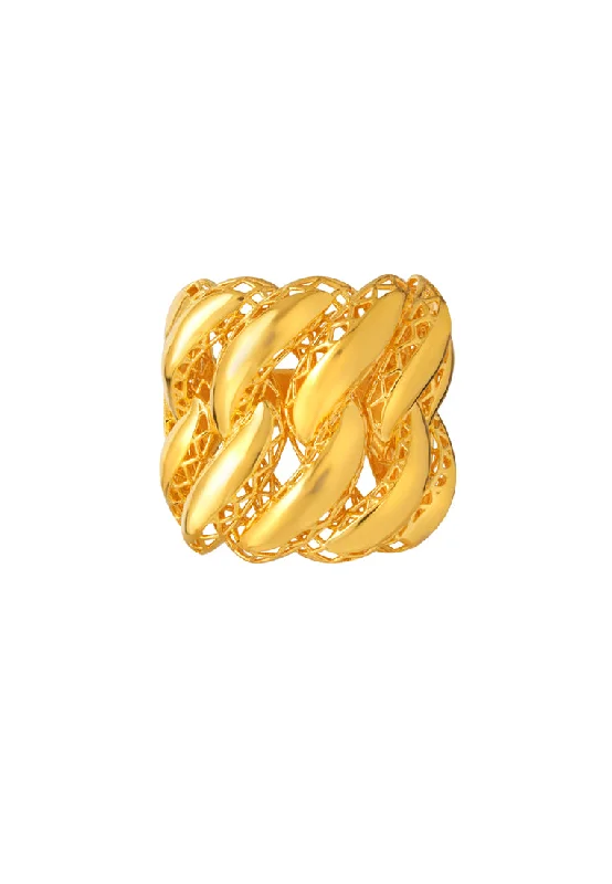 TOMEI Hollow Concept Ring, Yellow Gold 916