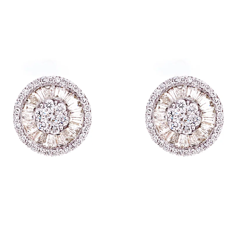 Geometric Stud Earrings-Diamond Earrings - EDB2779