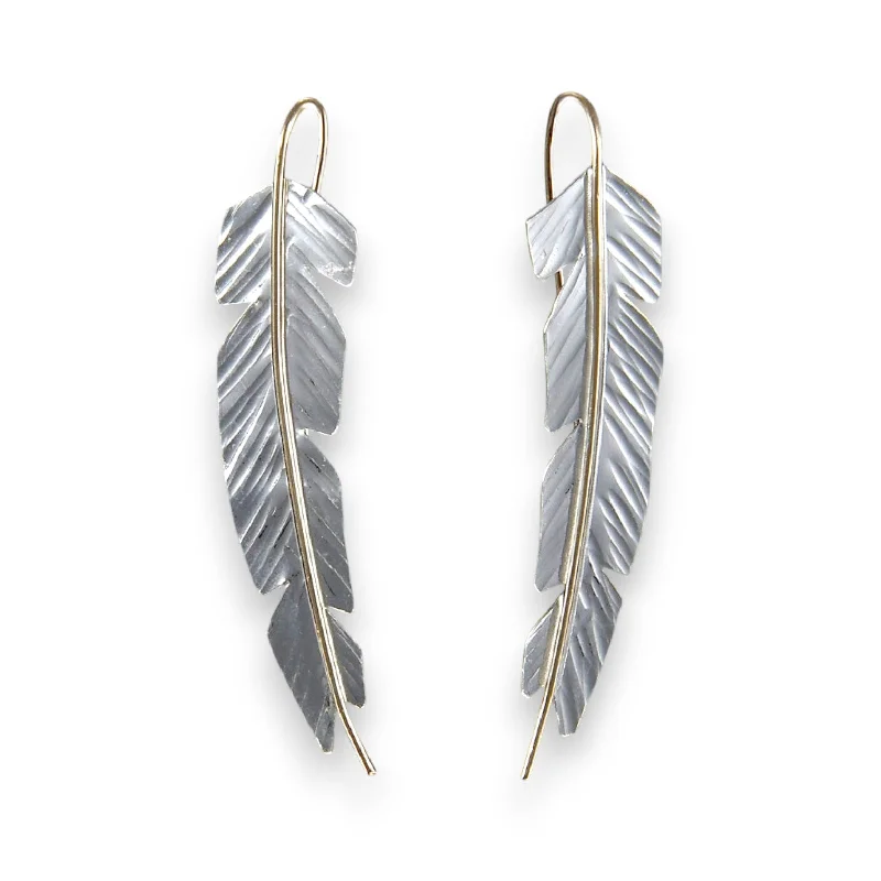 Long Chain Earrings-2915 - Feather