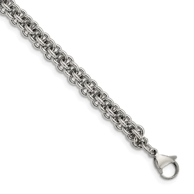 Crystal Infinity Bracelet-Stainless Steel Polished 9in Bracelet