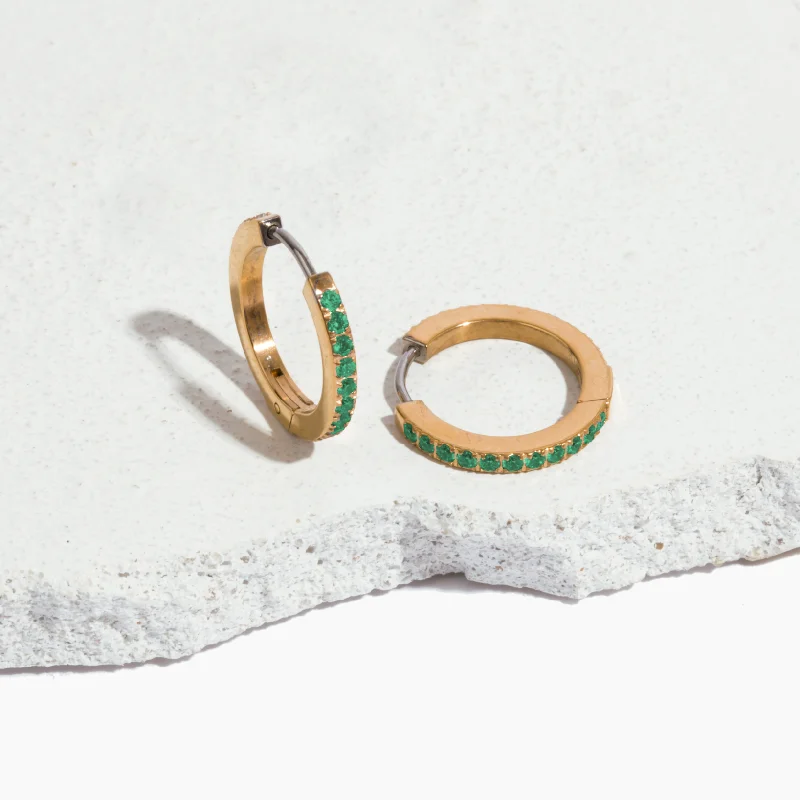 Gold Hoop Earrings-Birthstone Hoop Earrings