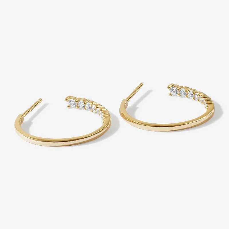 Pearl Hoop Earrings-Bentley midi hoop earrings