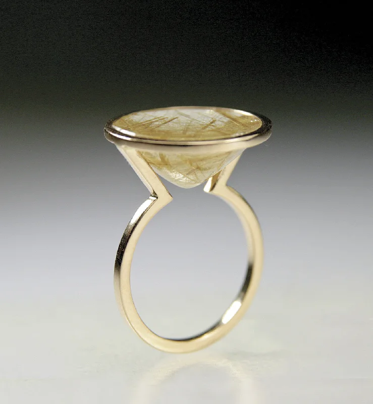 Rutile Quartz Solitaire Ring