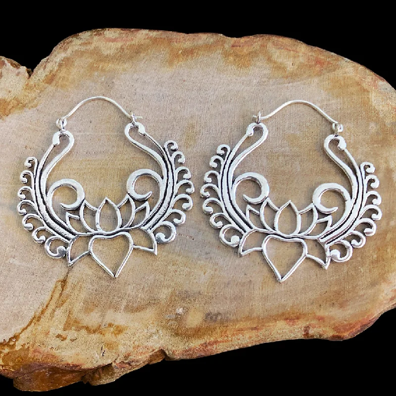 Luxury Silver Earrings-<span>ASE-254<span>: </span></span>Winged Lotus