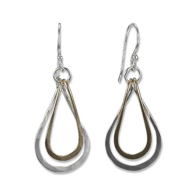 Unique Silver Earrings-E682 - Dangling Teardrops