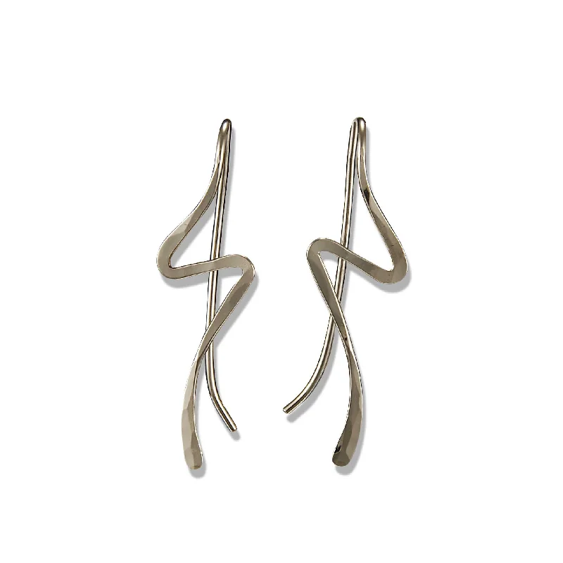 Hoop Earrings for Women-2937 - Minimalist Threader - Lightning