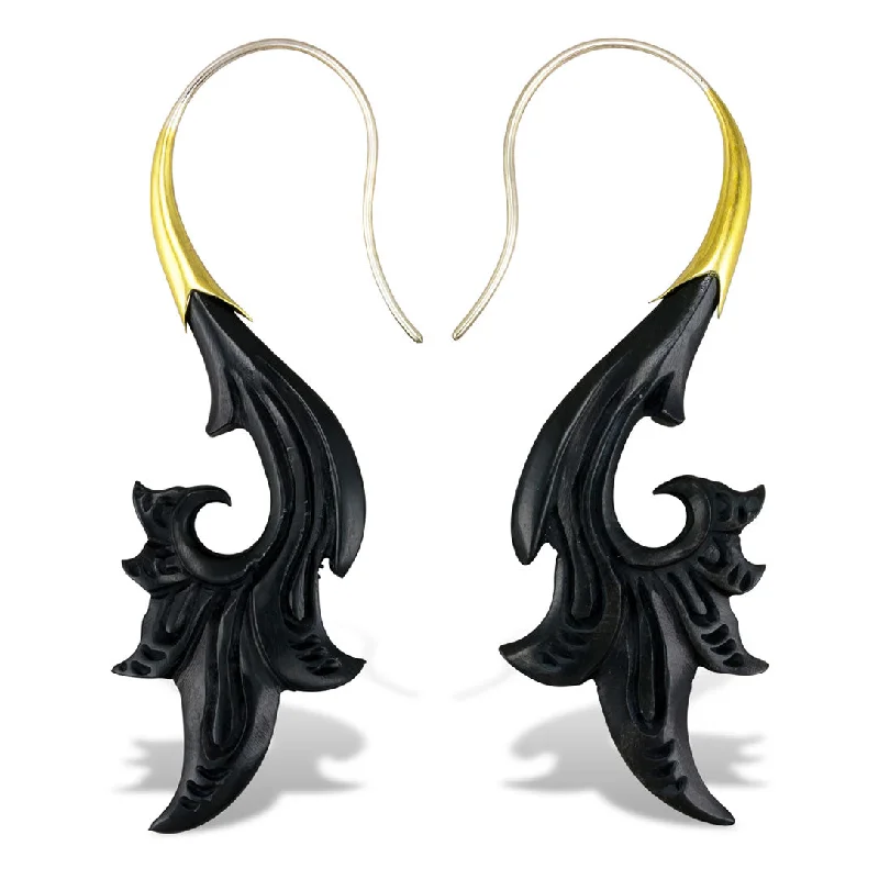 Small Hoop Earrings-<span>ESH-389<span>: </span></span>Sarina Wings - Horn