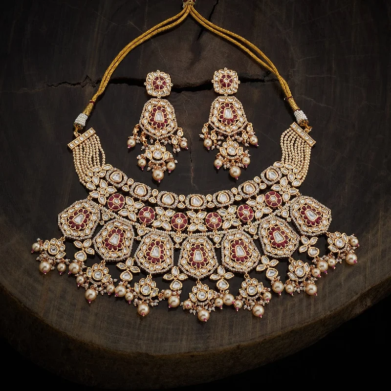 Classic Pendant Necklace-Kundan Necklace 167019