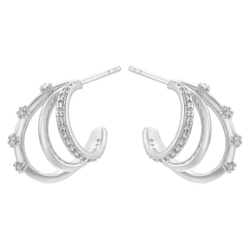 White Gold Color White Diamond 1 Pair