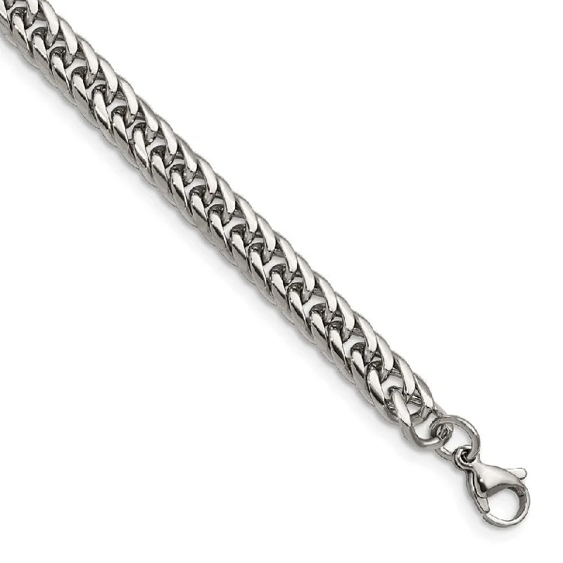 Adjustable Rope Bracelet-Stainless Steel Polished 9in Double Curb Chain Bracelet