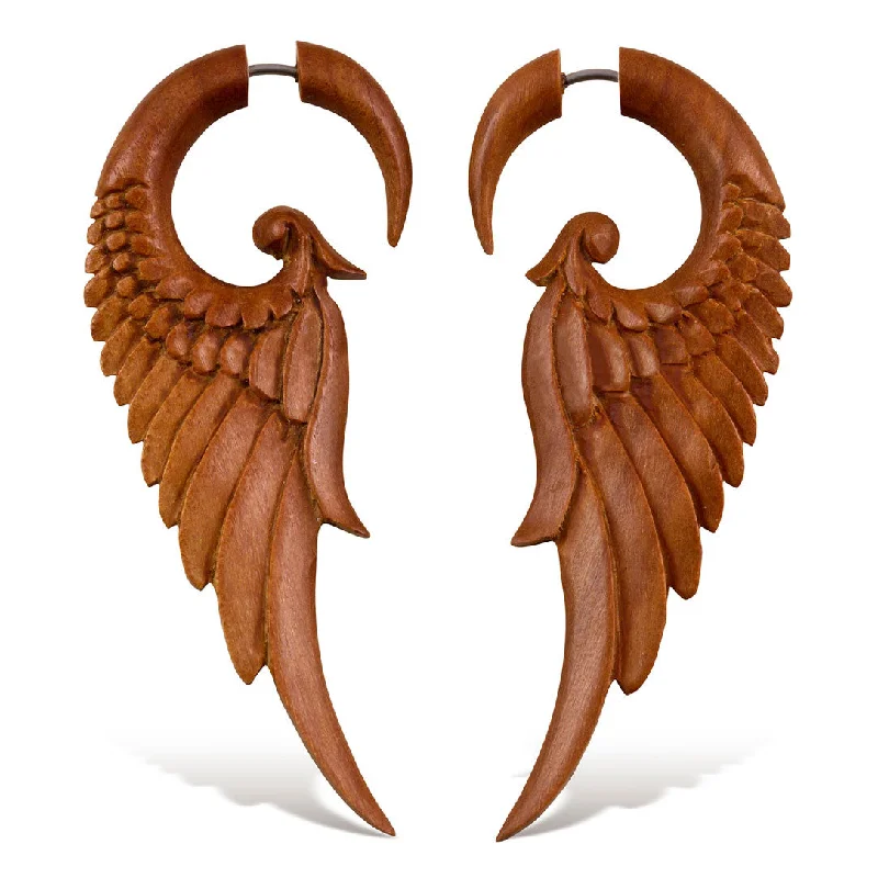 Butterfly Shape Earrings-<span>EFW-827<span>: </span></span>Forest Wings - Wood