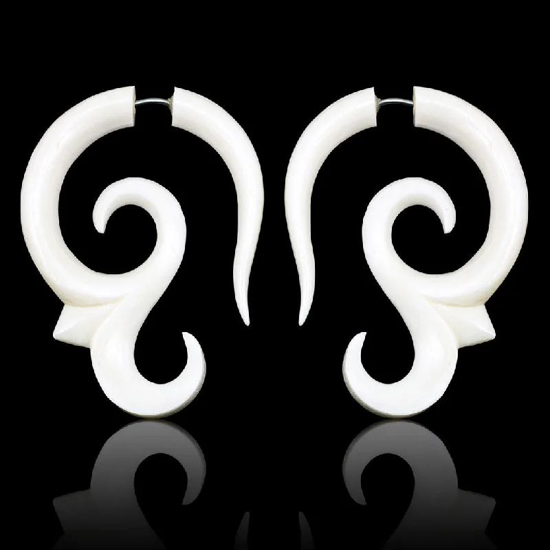 Cute Heart Earrings-<span>EFB-837<span>: </span></span>Simplicity Curls - Bone