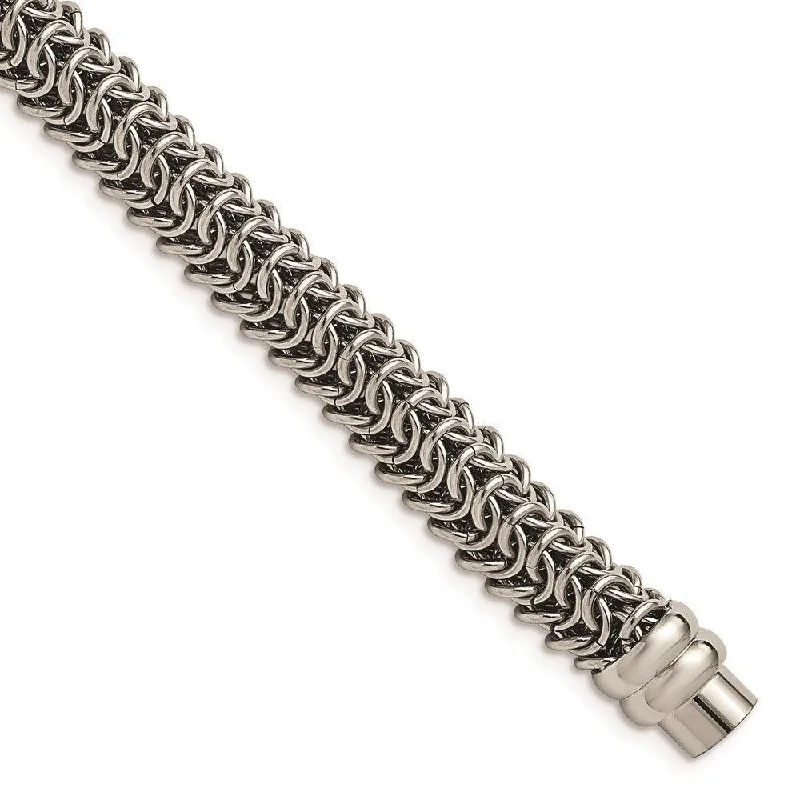 Classic Gold Tennis Bracelet-Stainless Steel Polished 8.25in. Bracelet