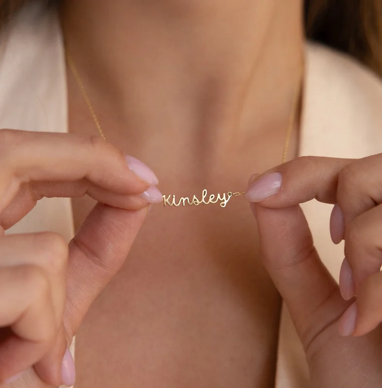 Custom Engraved Necklace-Tiny Dream Name Necklace