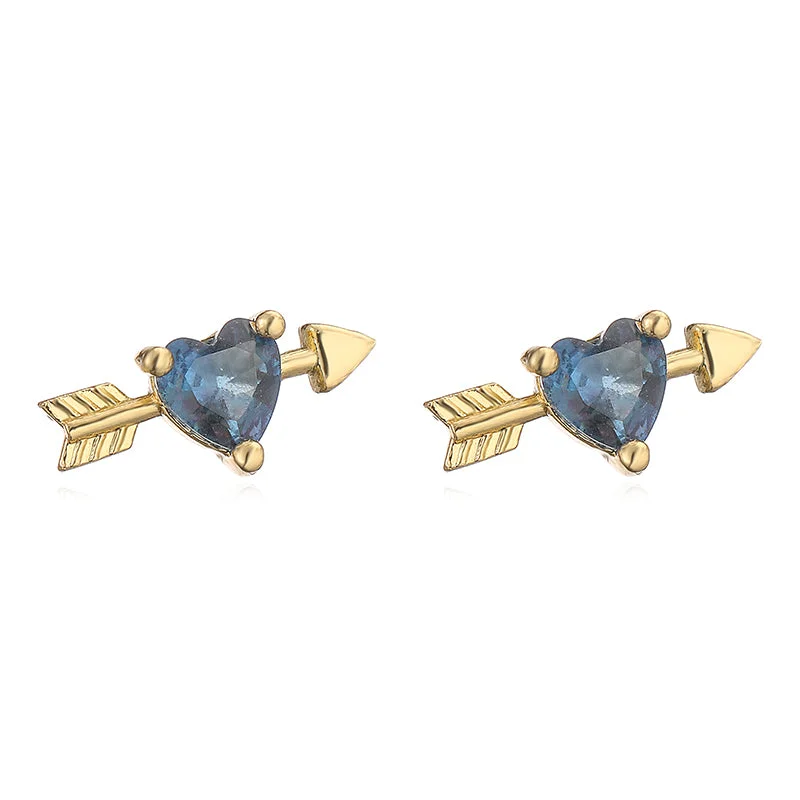 Golden Blue Diamond Love 1 Pair