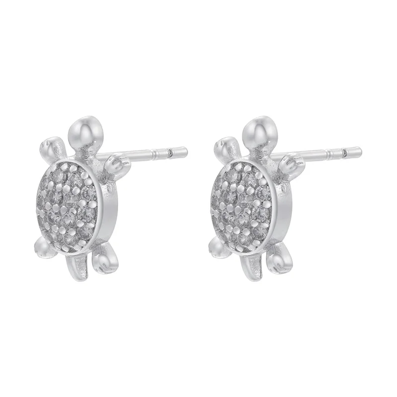 Ve1242 White Gold Color Turtle 1 Pair