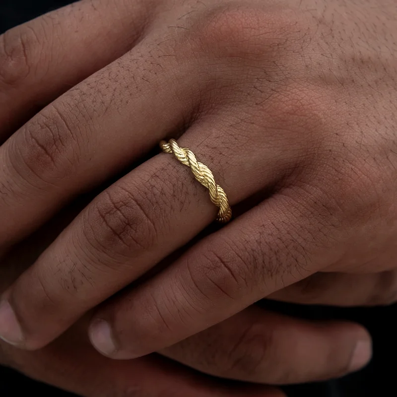 4MM Rope Ring in Yellow Gold