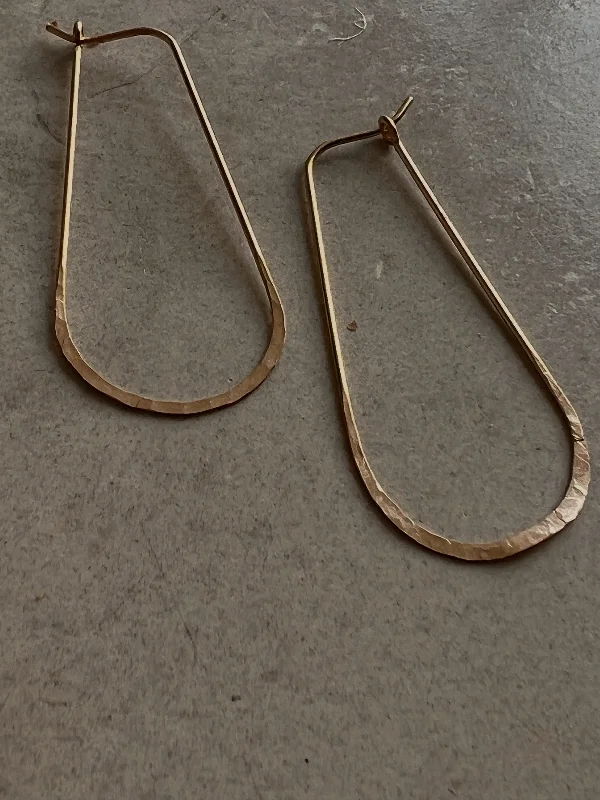 Custom Engraved Earrings-Teardrop Hoops