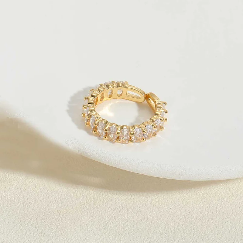 14K Real Gold White Zircon Ring