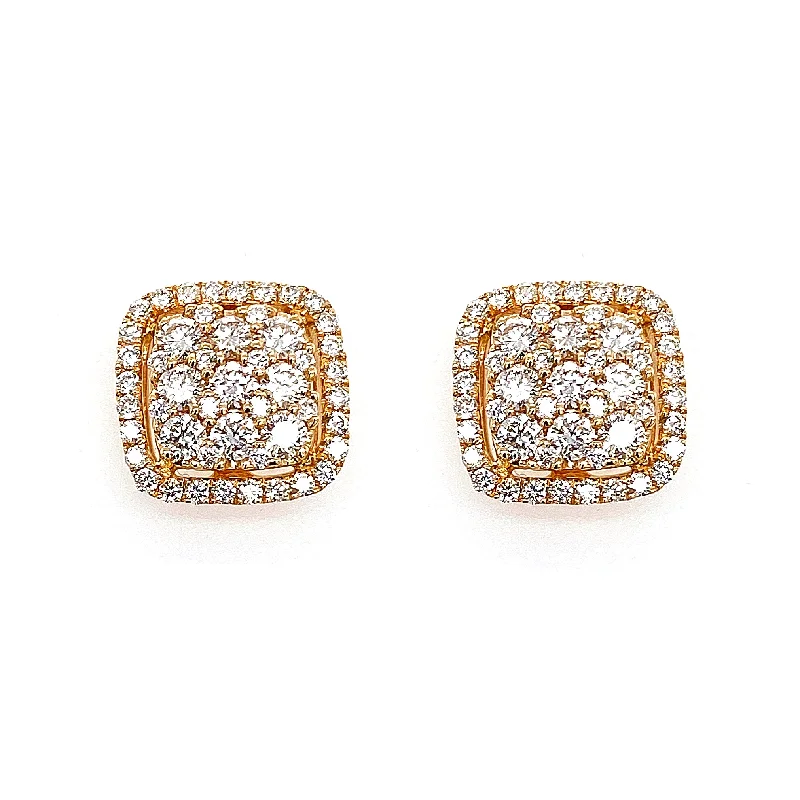 Double Drop Earrings-Diamond Earrings