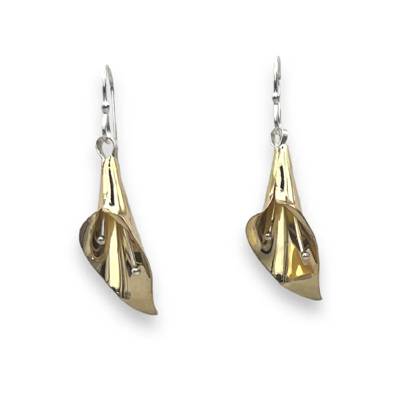 Large Silver Earrings-2882 - Calla Lily Dangles