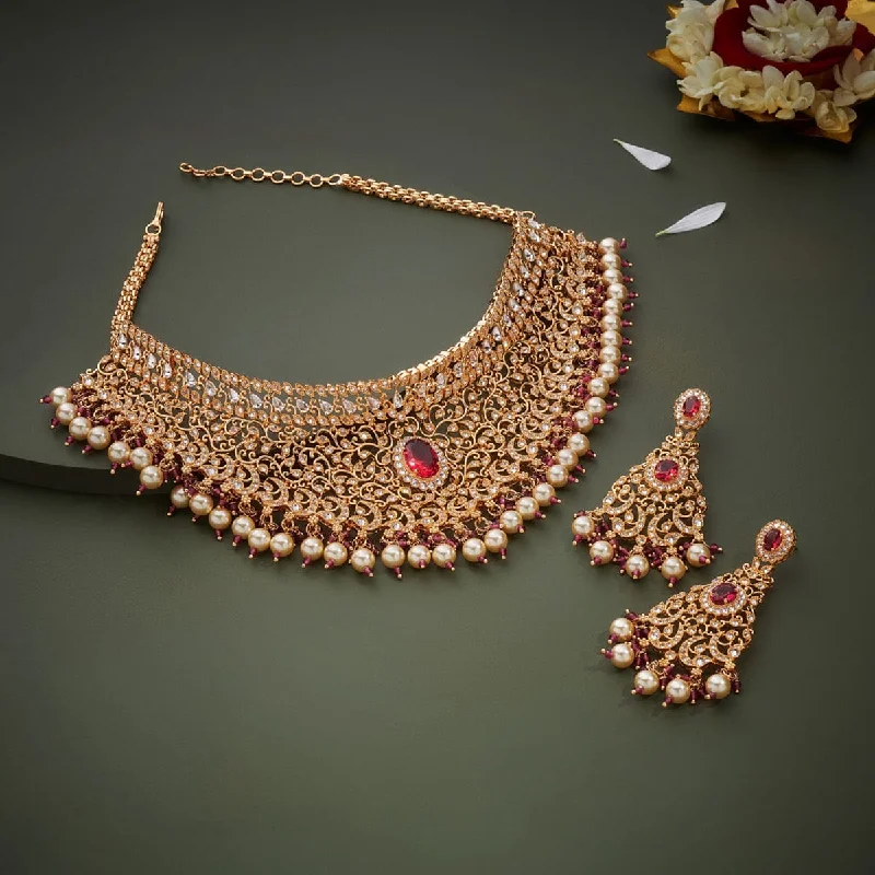 Rose Gold Necklace-Zircon Necklace 163773