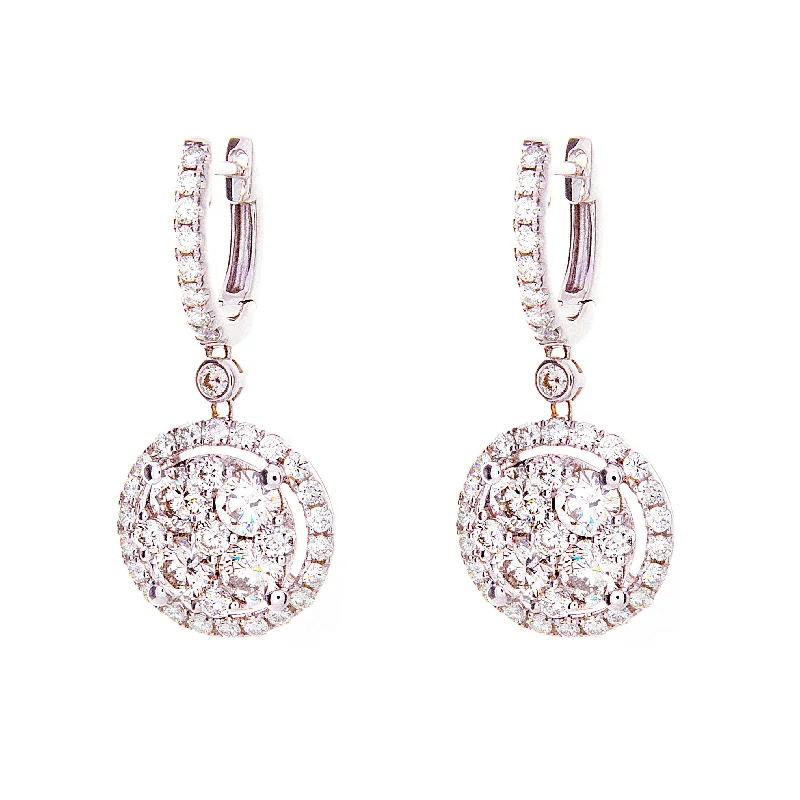 Vintage Style Earrings-Diamond Drop Earrings