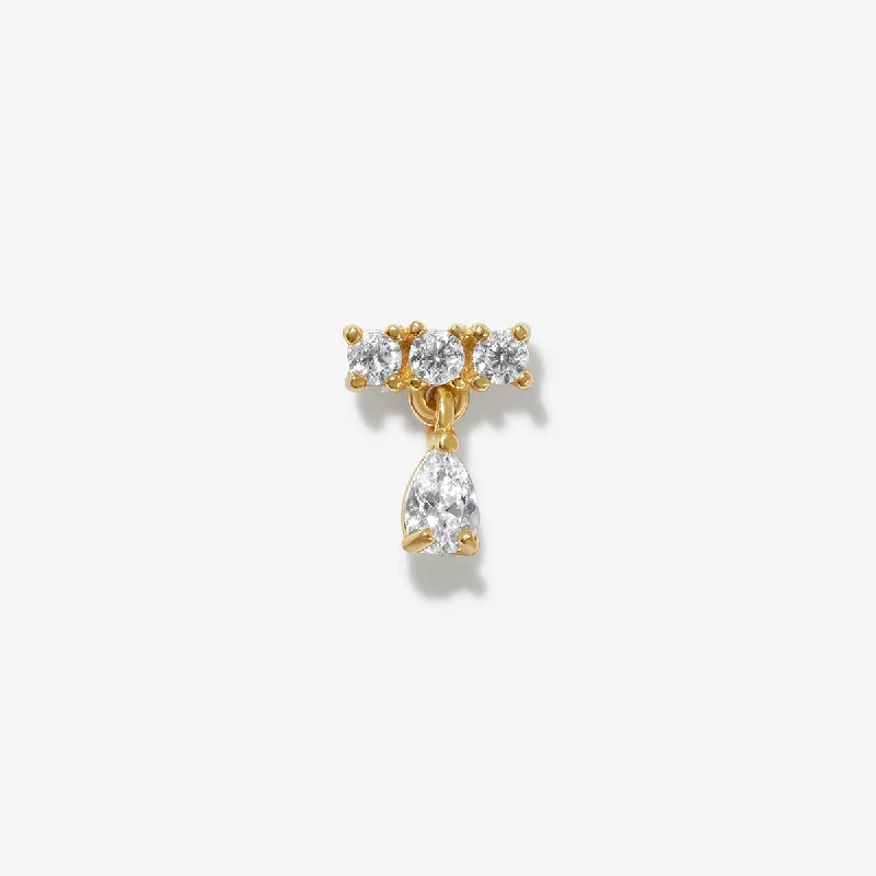 Luxury Diamond Earrings-Hugh stud piercing