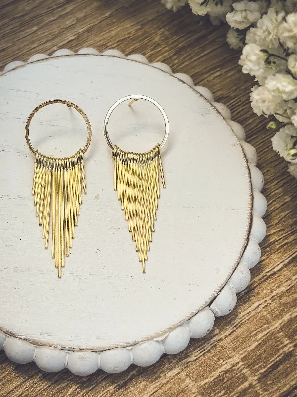 Custom Pearl Earrings-Beautiful Gold Cascade Earrings