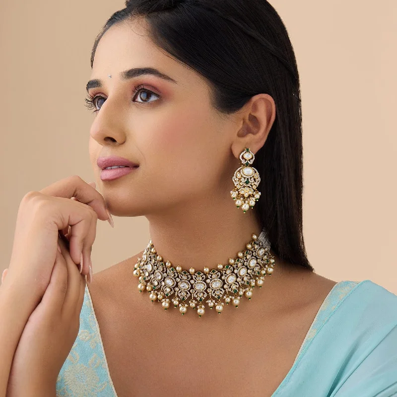 Elegant Diamond Necklace-Kundan Necklace 176784