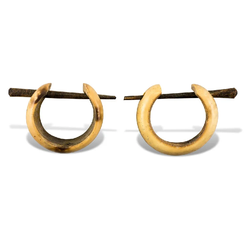 Artistic Earrings-Pati Thin Hoops - Coconut