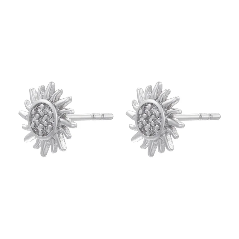 Ve1245 White Gold Sunflower 1 Pair