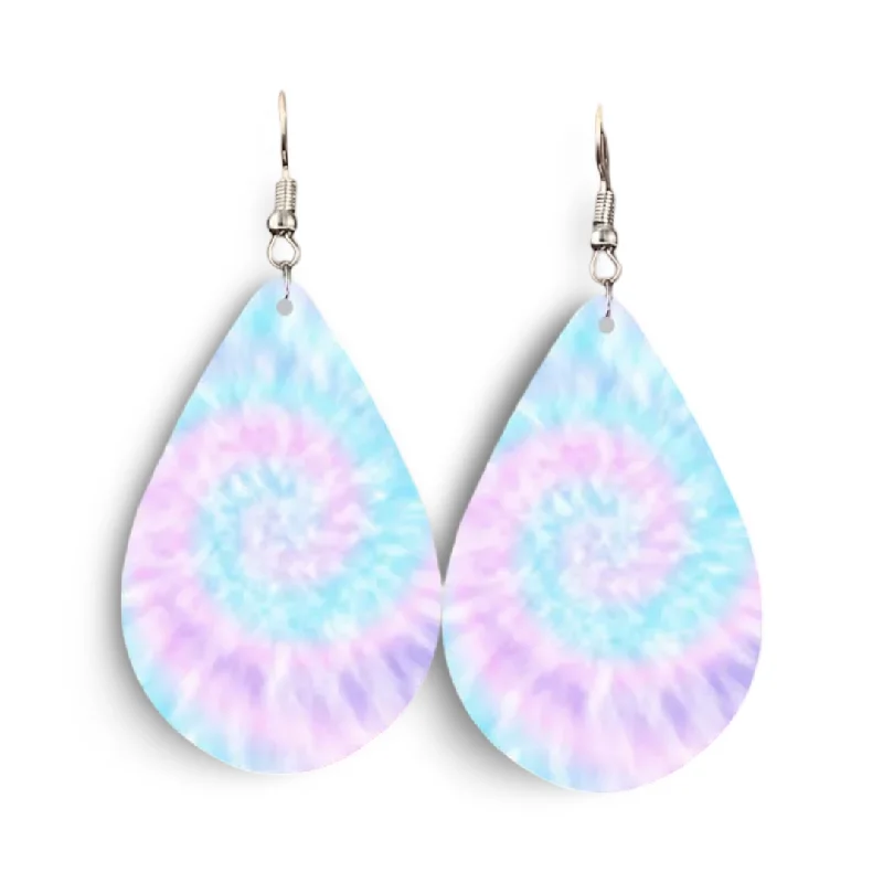 Crystal Stud Earrings-Beautiful Tie Dye Drop Earrings