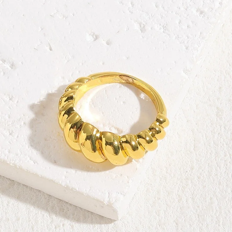 Rg9040 Croissant Ring 14K Real Gold