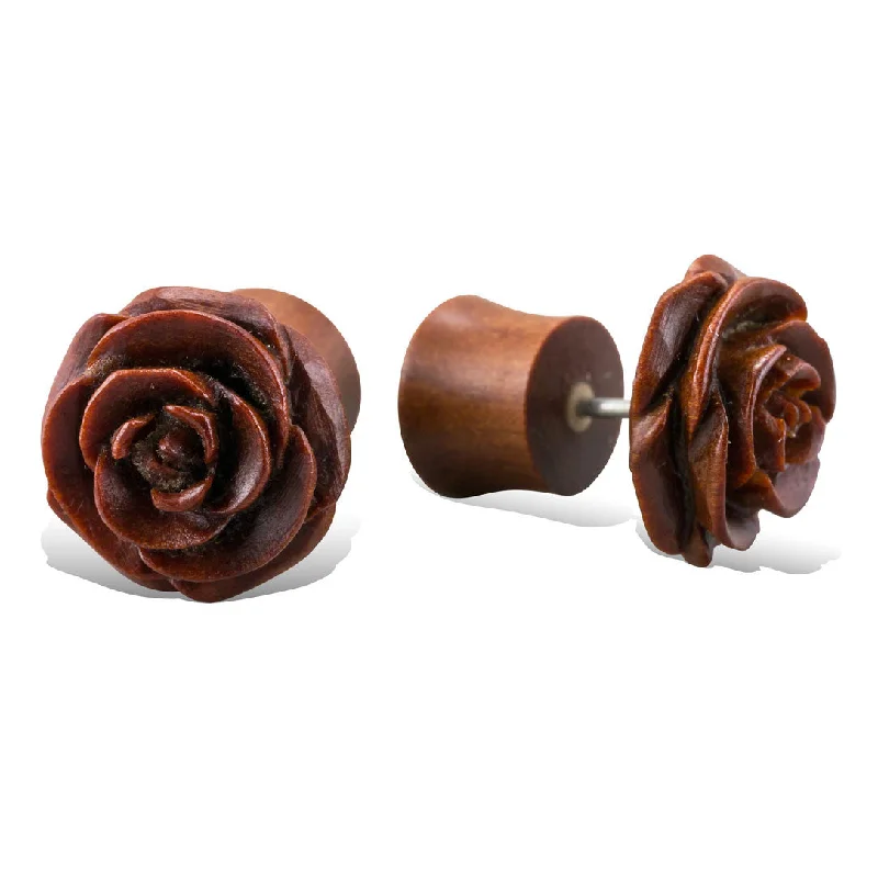 Statement Earrings for Weddings-<span>EFPW-300<span>: </span></span>Eden Rose - Wood