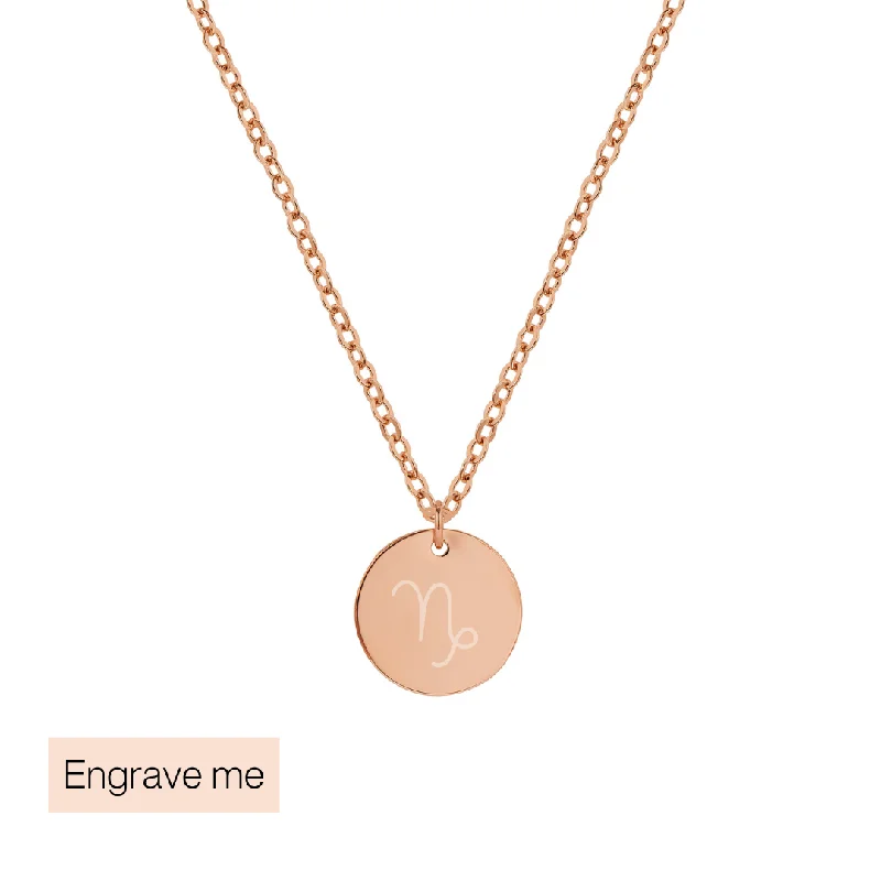 Black Stone Necklace-Makena Necklace Rose Gold - Engraving