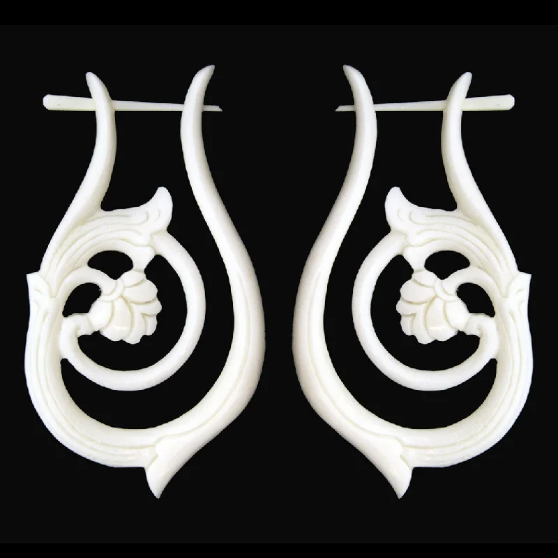 Multi-Layer Earrings-<span>ERB-136<span>: </span></span>Teardrop Hoops - Bone