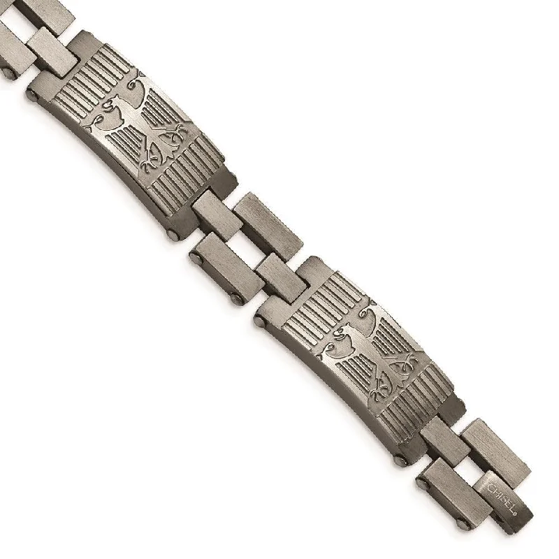 Stylish Chain Bracelet-Stainless Steel Antiqued Polished and Brushed Bracelet