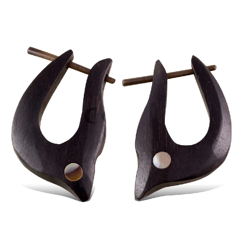 Bold Gold Earrings-<span>ERW-019<span>: </span></span>Twilight Hoops - Wood