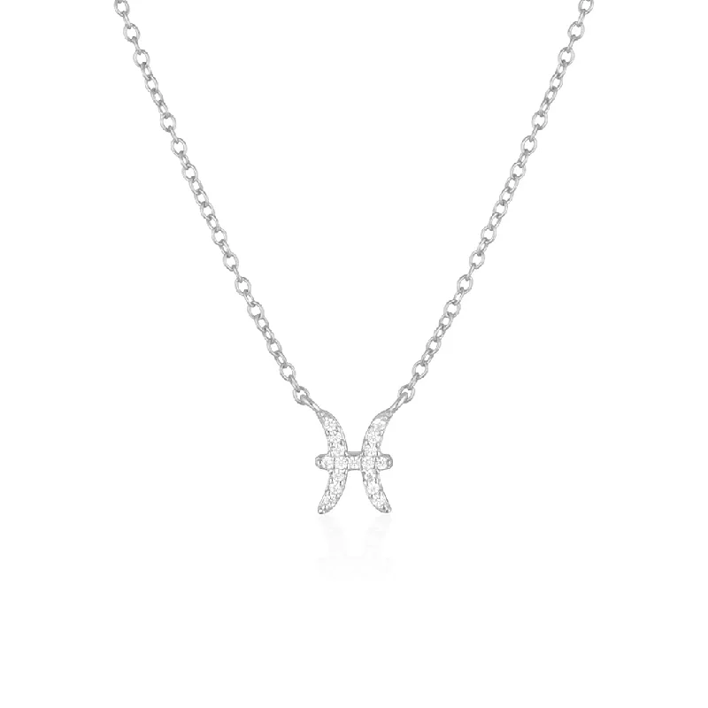 Silver Chain Necklace for Women-Pisces Charm Necklace