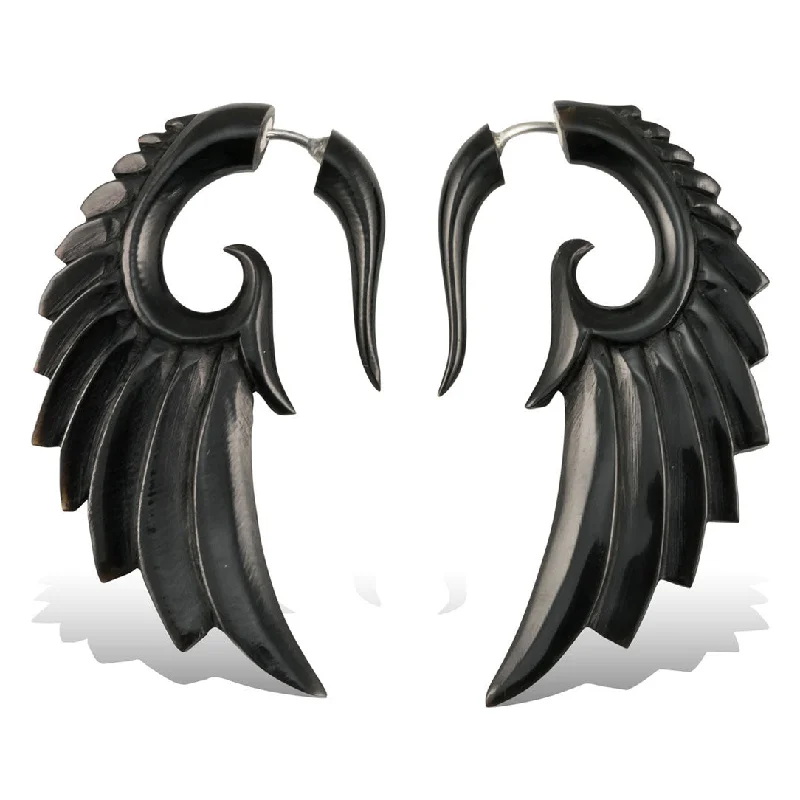 Small Drop Earrings-<span>EFH-884<span>: </span></span>Aza Wings - Horn