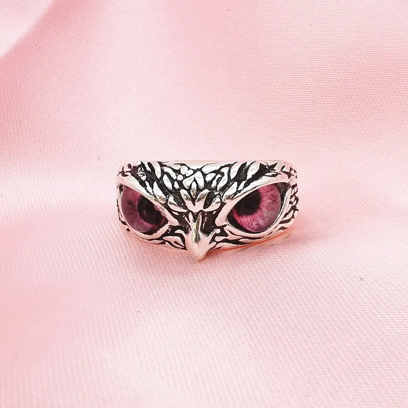 Pink Owl Ring