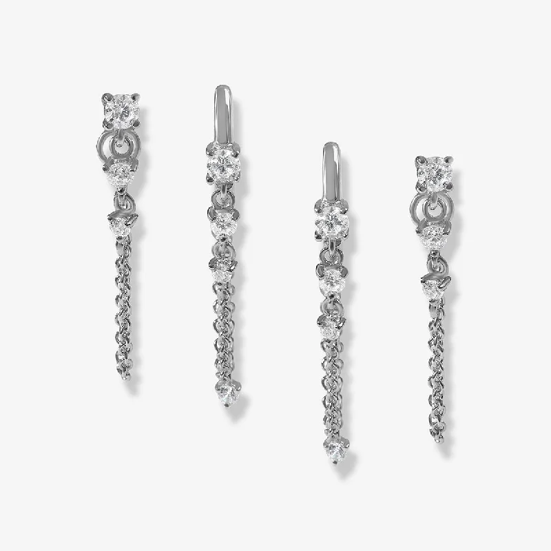 Elegant Drop Stud Earrings-Jenneth chain earring set