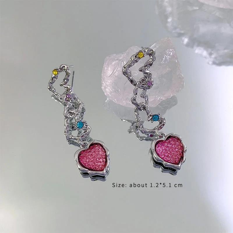 Multi-Love Heart Stud Earrings