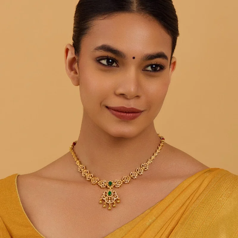 Simple Gold Chain Necklace-Silver Temple Necklace 179568