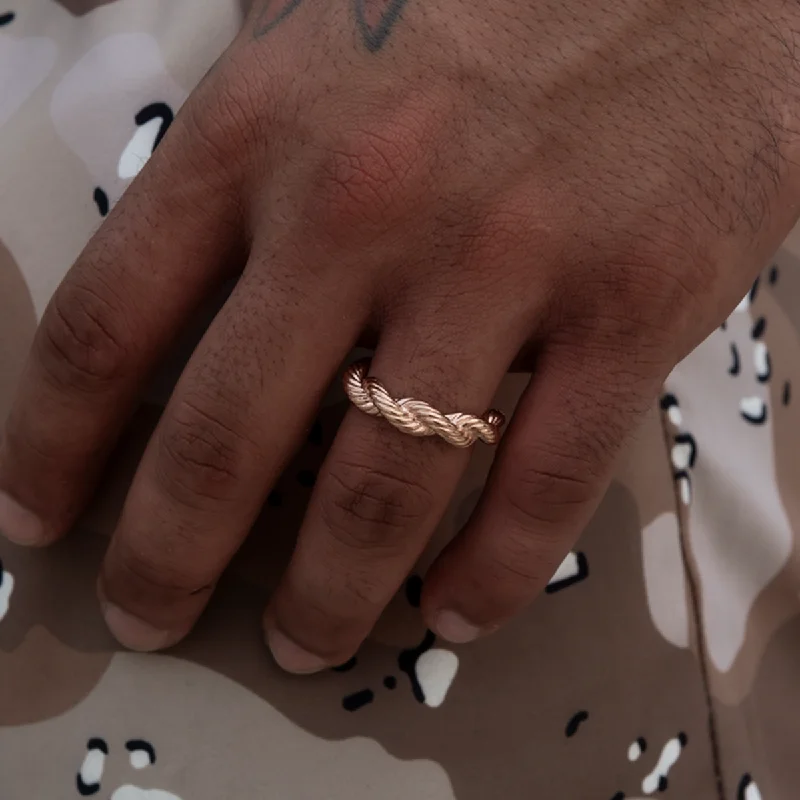 6MM Rope Ring in Rose Gold