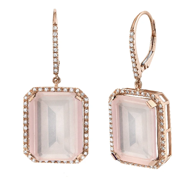 Swarovski Crystal Earrings-READY TO SHIP LIGHT PINK CRYSTAL PORTRAIT EARRINGS